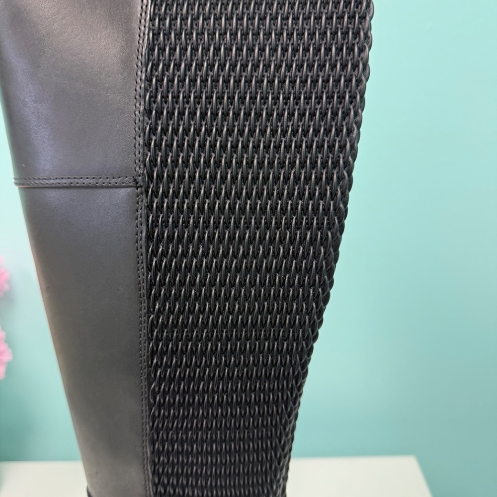 Cole Haan Galina ruched back riding boots in black leather size 5.5 - Picture 4 of 5